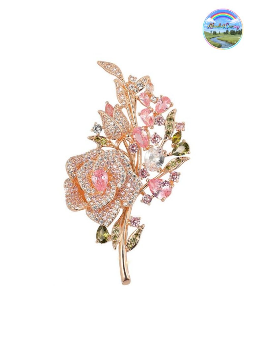 Flower Brooch Pin Zircon Fashion Jewelry for Wedding Party Daily Elegance